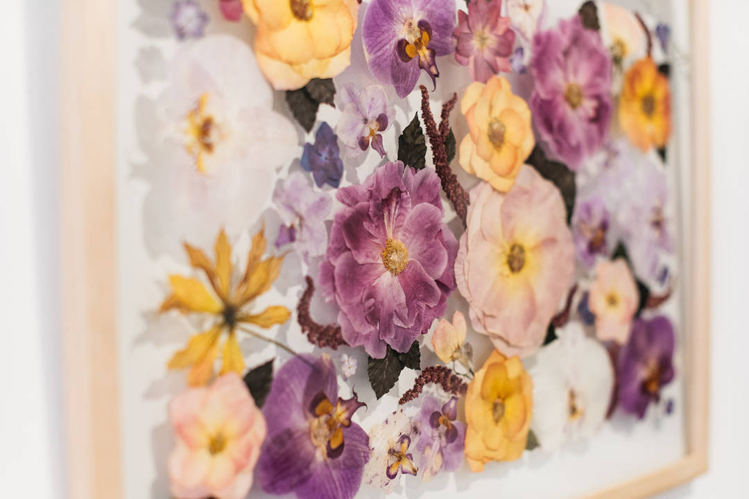 The Dainty Co_pressed flowers_pressed boquet_purple flowers Le Vow Bridal